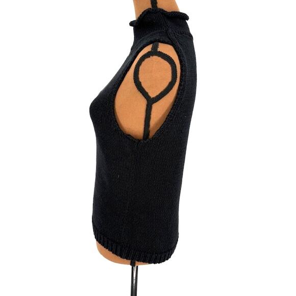 J. Crew Mock Neck Knit Vest in Black – Size Medium - Picture 5 of 7